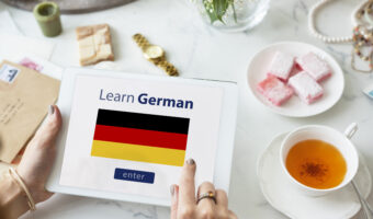 Learn German Language Online Education Concept